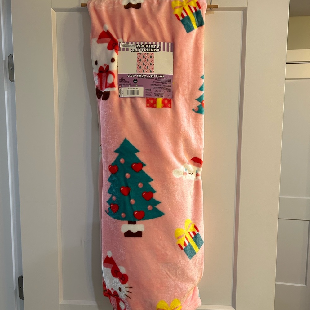 Hello Kitty Pink Holiday Christmas Throw
